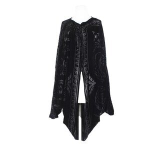 Wilkes Bashford Velvet Wrap Sz One Size Black Velvet Rayon Silk Shawl Luxe Wrap